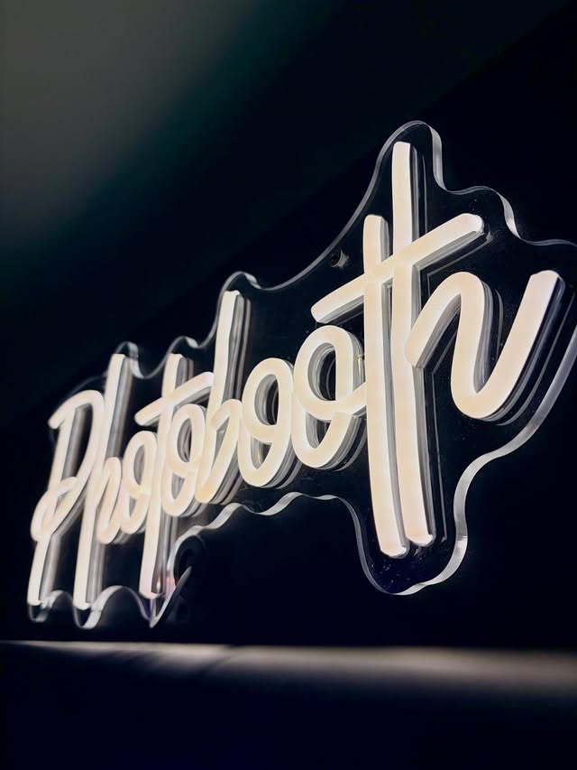 Maggie May's illuminated photobooth sign